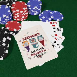 Kerstfamilie speelt met mijn gnomen pokerkaarten