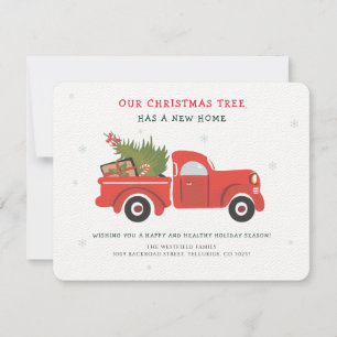 Kerstfamilie Verhuisaankondiging Rustic Tartan Notitiekaartje