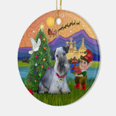 Kerstfantasie - Cesky Terrier Keramisch Ornament (Links)