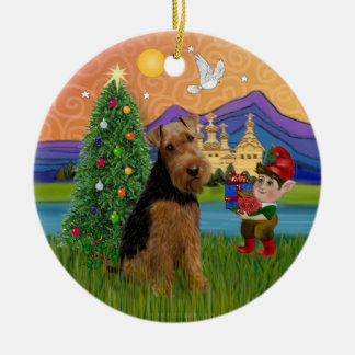 Kerstfantasie - Welsh Terrier Keramisch Ornament