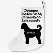 Kerstfavoriete Labradoodle hond Kleine Kerstsok (Achterkant)