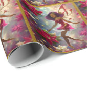 Kerstfee Collectie Plum Tint Natuurlijk Haar Cadeaupapier (Rol Hoek)