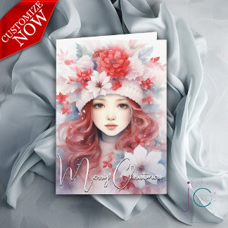 Kerstfee van de bloemen kaart