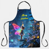 Kerstfee winterbos feestelijke magie schort (Voorkant)