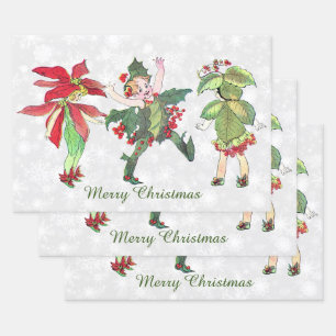 kerstfeeën inpakpapier vel