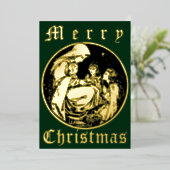 kerstfeest 1915 folie feestdagenkaart (Staand Voorkant)