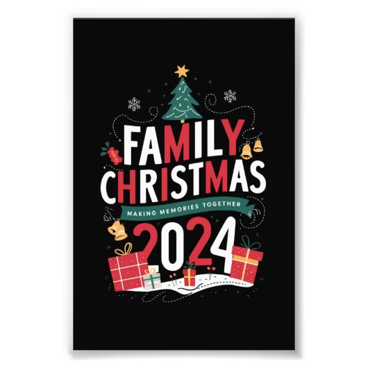 Kerstfeest 2024 samen herinneringen maken foto afdruk (Voorkant)