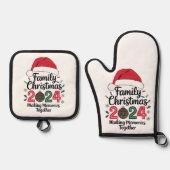 Kerstfeest 2024 samen herinneringen maken ovenwant & pannenlap set (Voorkant)