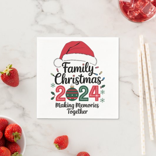 Kerstfeest 2024 samen herinneringen maken servet (Insitu)