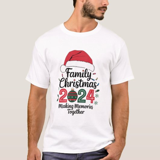 Kerstfeest 2024 samen herinneringen maken t-shirt (Voorkant)