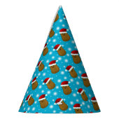 Kerstfeest aardappelen dragen kerstmutsen feesthoedjes (Links)