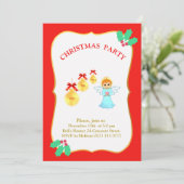 Kerstfeest Angel Uitnodiging (Staand voorkant)