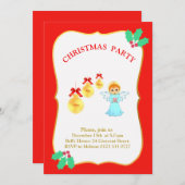 Kerstfeest Angel Uitnodiging (Voorkant / Achterkant)