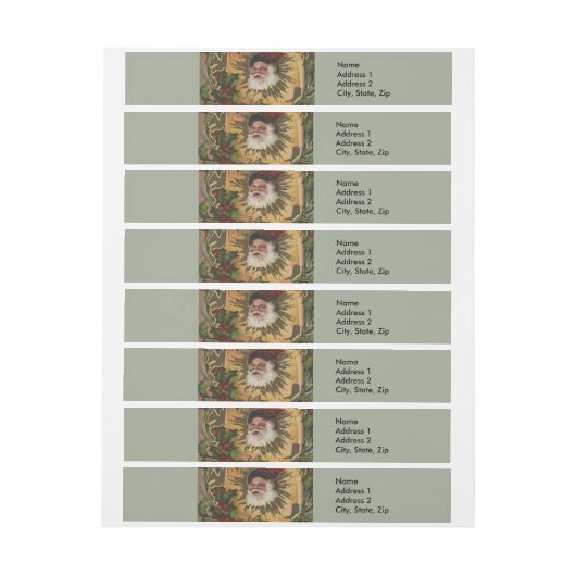 kerstfeest Antiek Holly Adreslabel Wikkel (Vel)