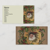 kerstfeest Antiek Holly Visitekaartje (Voorkant / Achterkant)