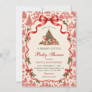 Kerstfeest baby shower kaart