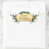 Kerstfeest banner rechthoekige sticker (Tas)