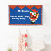 Kerstfeest Banner Red Bandana Cowboy Santa (Insitu)