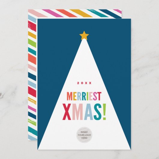 KERSTFEEST BEDRIJFSMINIMAAL moderne minimalistisch Feestdagenkaart (Voorkant / Achterkant)