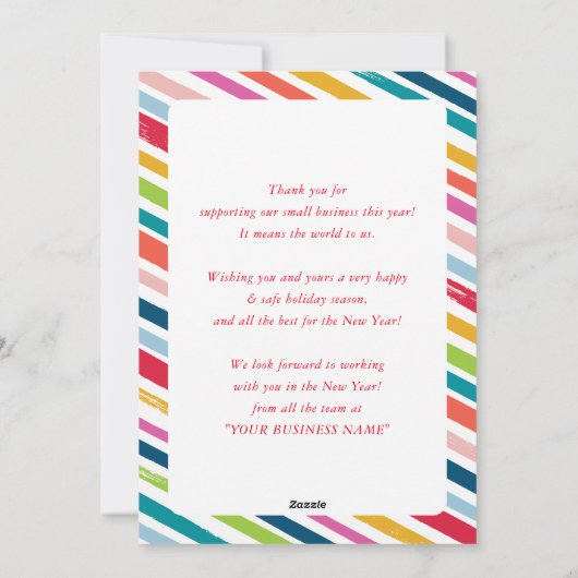 KERSTFEEST BEDRIJFSMINIMAAL moderne minimalistisch Feestdagenkaart (Achterkant)