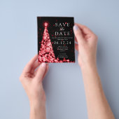 Kerstfeest Bewaar de datum Glam Red Invite Flyer (Hand)