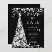Kerstfeest Bewaar de datum Zilveren Boom Uitnodige (Voorkant / Achterkant)