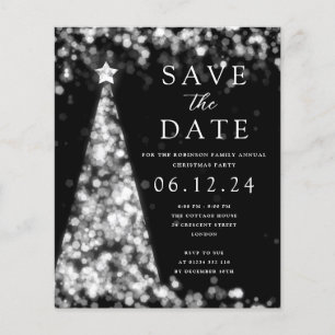 Kerstfeest Bewaar de datum Zilveren Glam Uitnodige Flyer