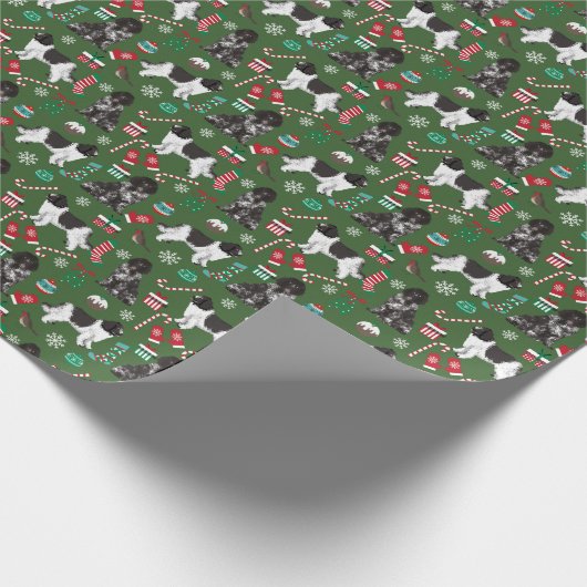 Kerstfeest bij Newfoundland Cadeaupapier (Hoek)