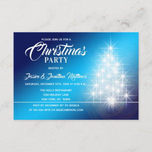 KERSTFEEST Blauw Wit Twinkle Lights Tree Kaart