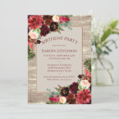 Kerstfeest: Boho Burgundy Gold-feest Kaart (Staand voorkant)