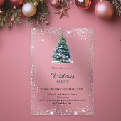 Kerstfeest boom sneeuw hand-getrokken frosted acryl uitnodigingen