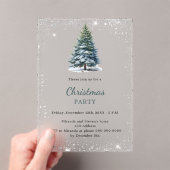 Kerstfeest boom sneeuw hand-getrokken frosted acryl uitnodigingen (Insitu (Draagbaar))
