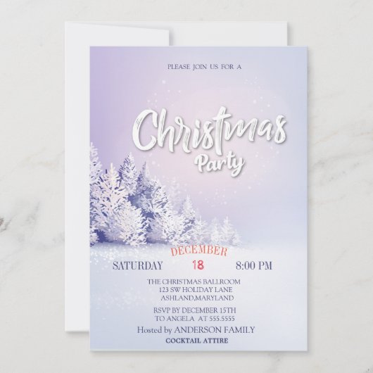 Kerstfeest Borrel in het Dennenbos Kaart (Voorkant)