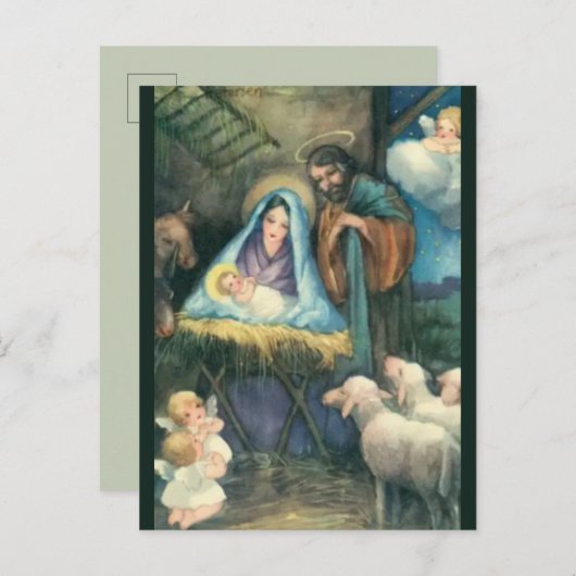 kerstfeest briefkaart (Voorkant / Achterkant)