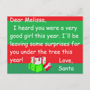 Kerstfeest Briefkaart van de Kerstman naar een kin