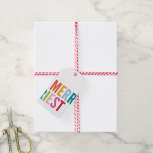 KERSTFEEST CADO modern minimaal kleurrijk vrolijks Cadeaulabel