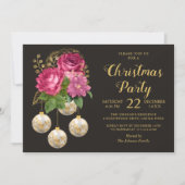 Kerstfeest chique bloemen Bauble boeket Kaart (Voorkant)