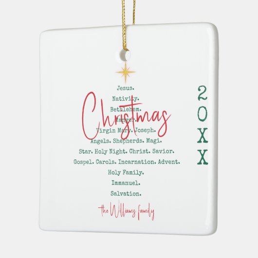 Kerstfeest Christelijk Geloof Jezus Religieus Keramisch Ornament (Links)