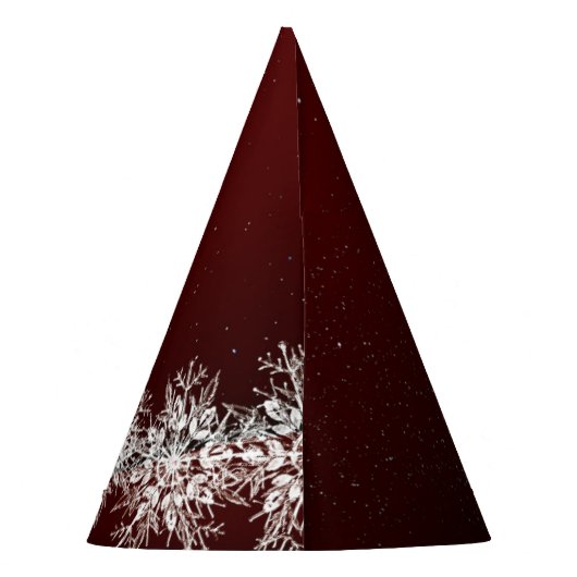 Kerstfeest Crystal Snowflakes Red Rustic Feesthoedjes (Achterkant)