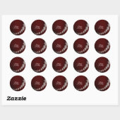 Kerstfeest Crystal Snowflakes Red Rustic Ronde Sticker (Vel)