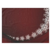Kerstfeest Crystal Snowflakes Red Rustic Tafelkleed (Voorkant (Horizontaal))