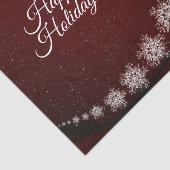 Kerstfeest Crystal Snowflakes Red Rustic Tissuepapier (Detail)