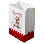 Kerstfeest Dalmatische puppy Medium Cadeauzakje (Voorkant Gekanteld)