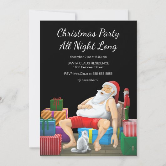 Kerstfeest de hele nacht kaart (Voorkant)