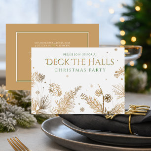 Kerstfeest - Deck The Halls - Goud Kaart