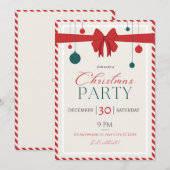 Kerstfeest decoratie aanpasbare uitnodiging (Voorkant / Achterkant)