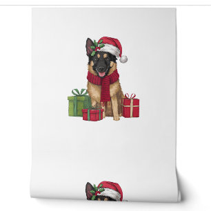Kerstfeest Decoratie Santa Belgische Mechelse Hond Behang