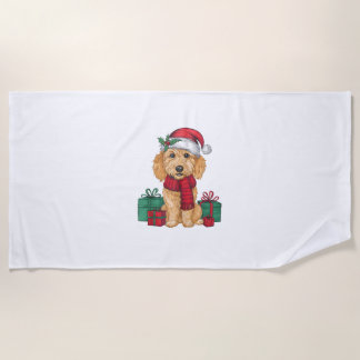 Kerstfeest Decoratie Santa Goldendoodle Hond Chris Strandlaken