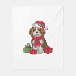 Kerstfeest Decoratie Santa Havanese Hond Kerstmis Fleece Deken