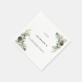 Kerstfeest dennenappels servet (Hoek)